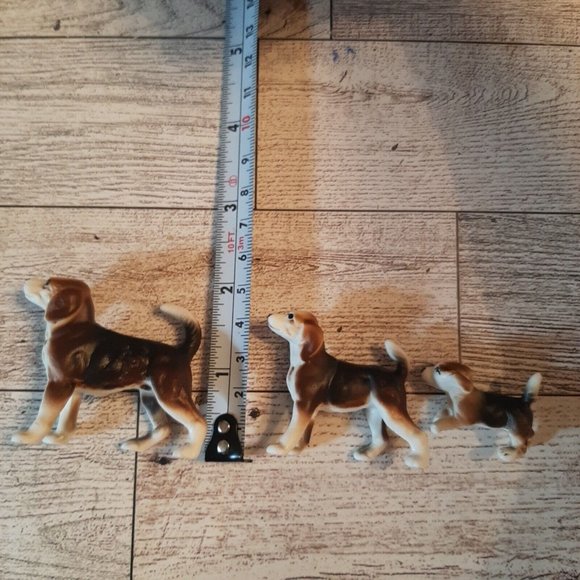 Set of 3 Miniature Mini Porcelain Dogs Beagles Figurines - Picture 14 of 15